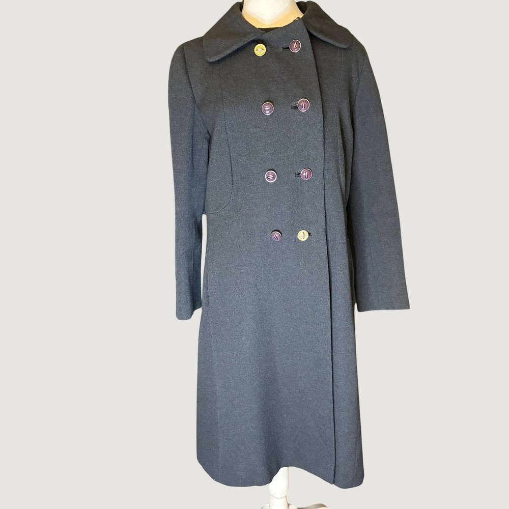 Vintage Benjamin's Pioneer Coat Co Union Made Double Breasted Long Coat 1960s